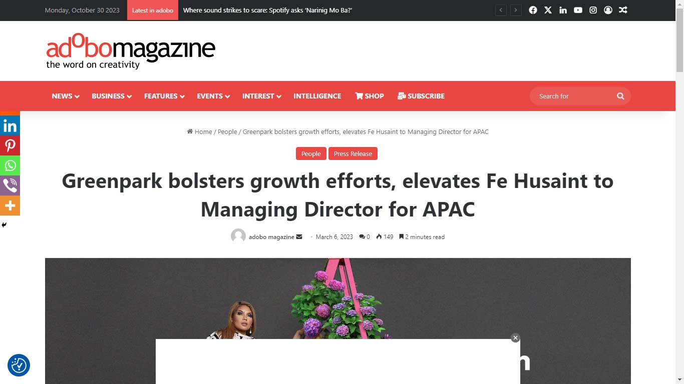 By Adobo Magazine – Greenpark elevates Fe Husaint as Managing Director