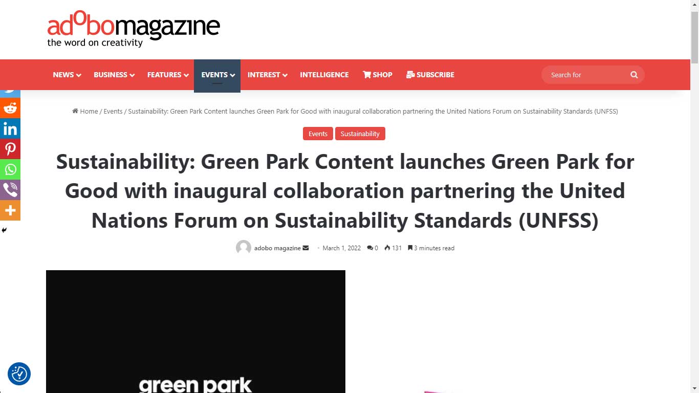 By Adobo Magazine – Greenpark Collaborates with the United Nations (interview with Fe)